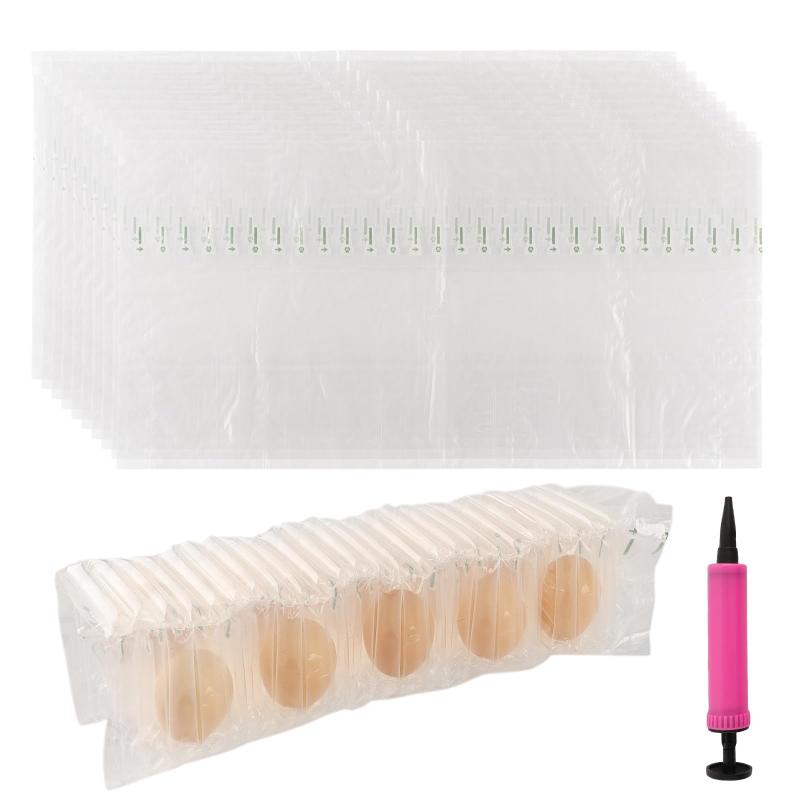 卵 エアー緩衝材 輸送用 緩衝材保護袋 10枚 1枚に卵10個入り たまご エアパッキン エアクッション材 缶バッジ ガチャガチャ 梱包 衝撃吸収 ポンプ付き