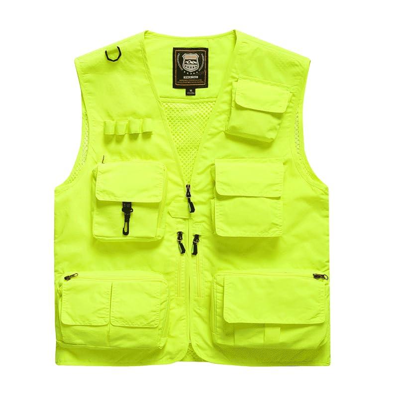 [Trust Contact] フィッシングベスト 渓流 釣り メッシュ 作業用 ポケット収納 アウトドア 防災 通気