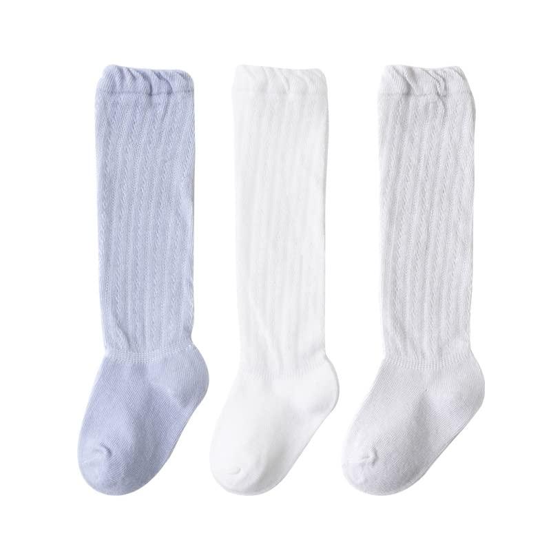 [Buffydeer] ベビーハイソックス 夏蚊よけ靴下 赤ちゃん メッシュ ニーハイソックス 3足セット 女の子 フォーマル 靴下 通気 日焼け止め 綿