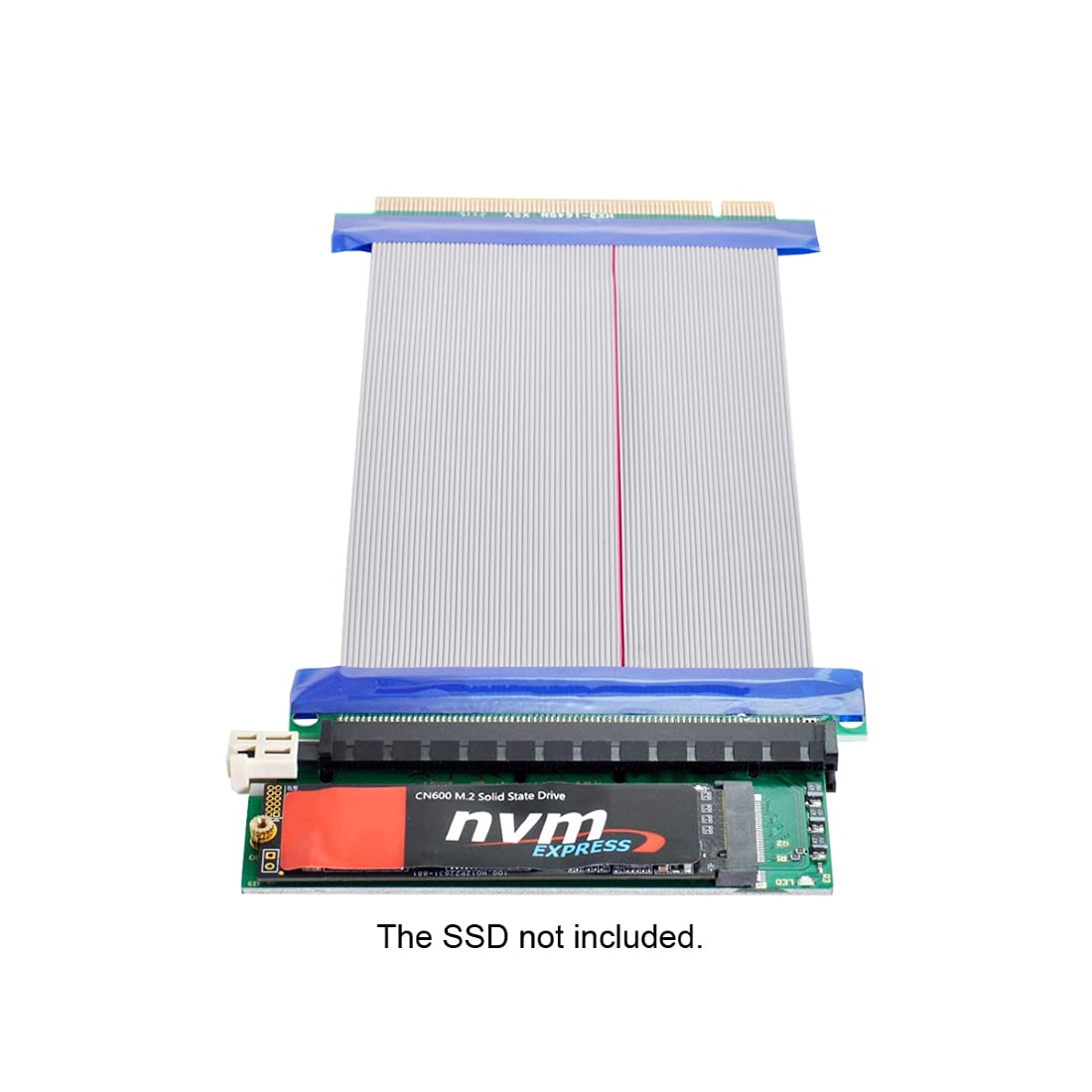 selectableの【送料無料】Chenyang NGFF M-Key NVME AHCI SSD to PCI-E 3.0 16x x16 Vertical Adapter with PCI-E Male to Female Extension Cable｜アングル2