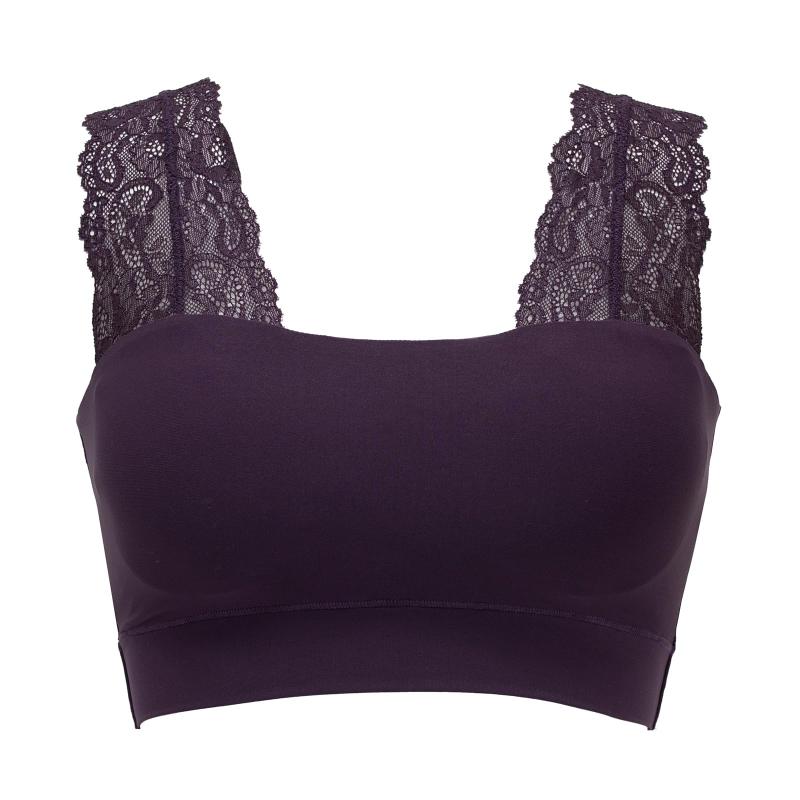 LECIEN(ルシアン) ノンワイヤーブラやわらかくて360度全方向に伸びる ハーフトップ レースタイプ マジカルフィット レディースレディース