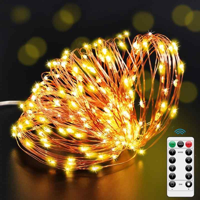 LEDイルミネーションライト ジュエリーライト リモコン付き 8モード 電池式 ストリングスライト 点滅/点灯/タイマー機能 防水防塵仕様 屋外/屋内/室内/ガーデンライト 正月/クリスマス用ラ