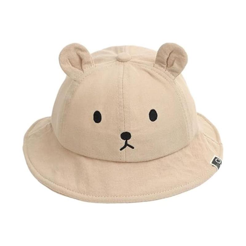 [WYTTBD] ベビーハット｜くま耳付き かわいい UVカット つば広｜赤ちゃん・キッズ用｜春・夏 紫外線対策 日焼け防止 サンハット