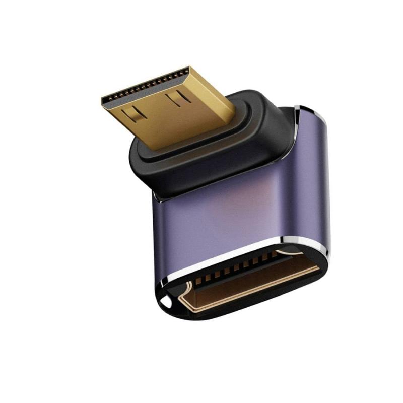 樂天商城 - chenyang Mini HDMI 2.1 コンバーターアダプター、ミニHDMIオス→HDMIメス 90度ダウンアングルUHD延長コンバーターアダプター