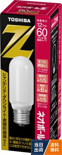 東芝 電球形蛍光ランプ 「ネオボールZ」 電球60ワットタイプT形