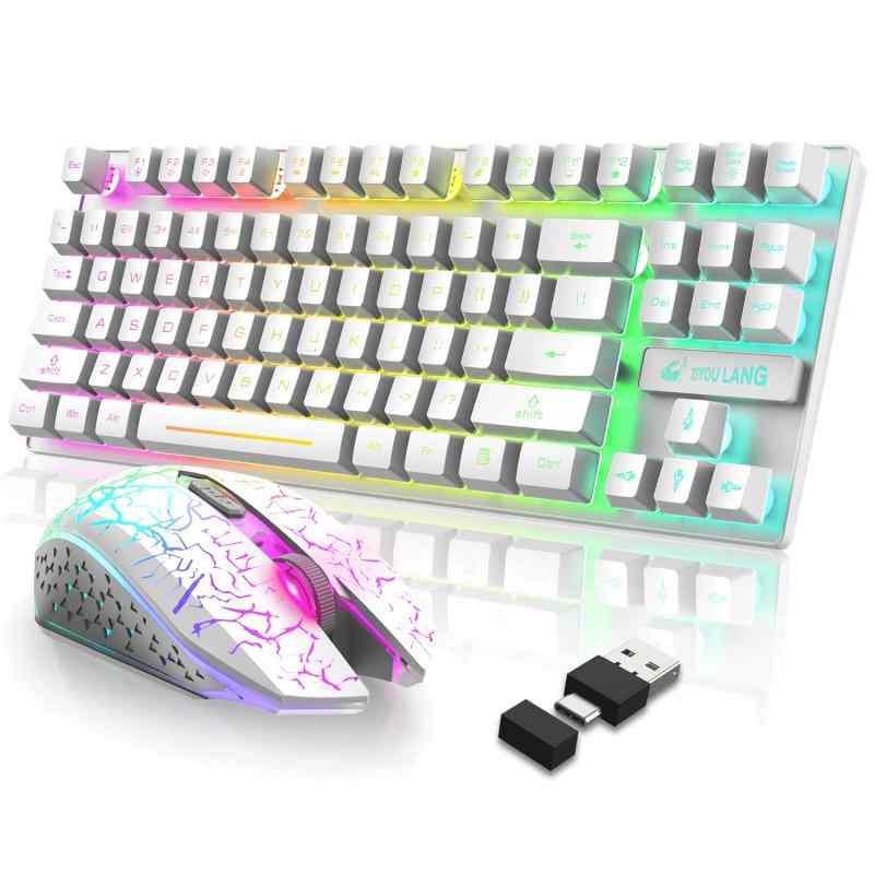 87キーワイヤレスゲーミングキーボード 無線マウスセット ゲーム