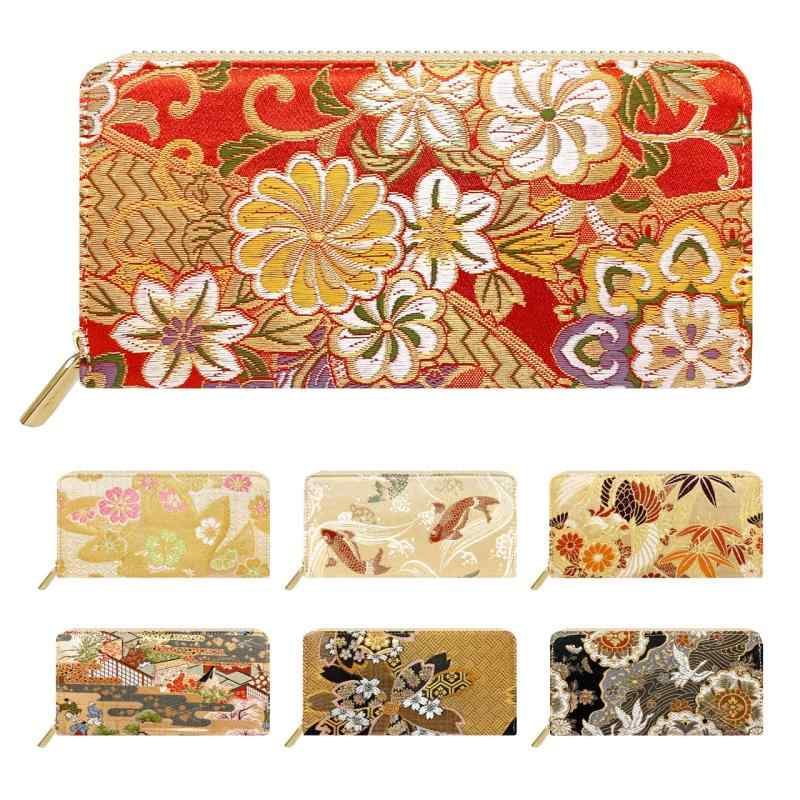 [leo&amp;aoi] 長財布 西陣織 ラウンド型 財布 ラウンドファスナー ウォレット ロングウォレット カード収納 小銭入れ 金襴 松