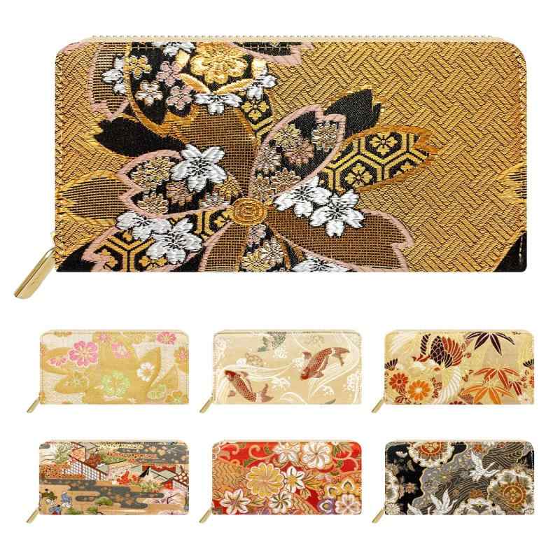 [leo&amp;aoi] 長財布 西陣織 ラウンド型 財布 ラウンドファスナー ウォレット ロングウォレット カード収納 小銭入れ 金襴 松 3