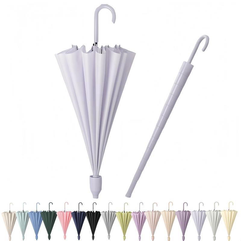 Rekucci 長傘 カバー付き 雨傘 日傘 レディース メンズ 自動開け 濡れない 耐風 16本骨 大きい UVカット 紫外線カット 長柄傘 晴雨傘 車用傘 折れない傘 umbrella 台風対応 大風を防ぐ 梅雨 レディ