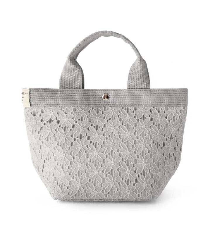 イー ザッカマニア ストアーズ フラワーレース ミニョン トートバッグ ミニ レディース グレー