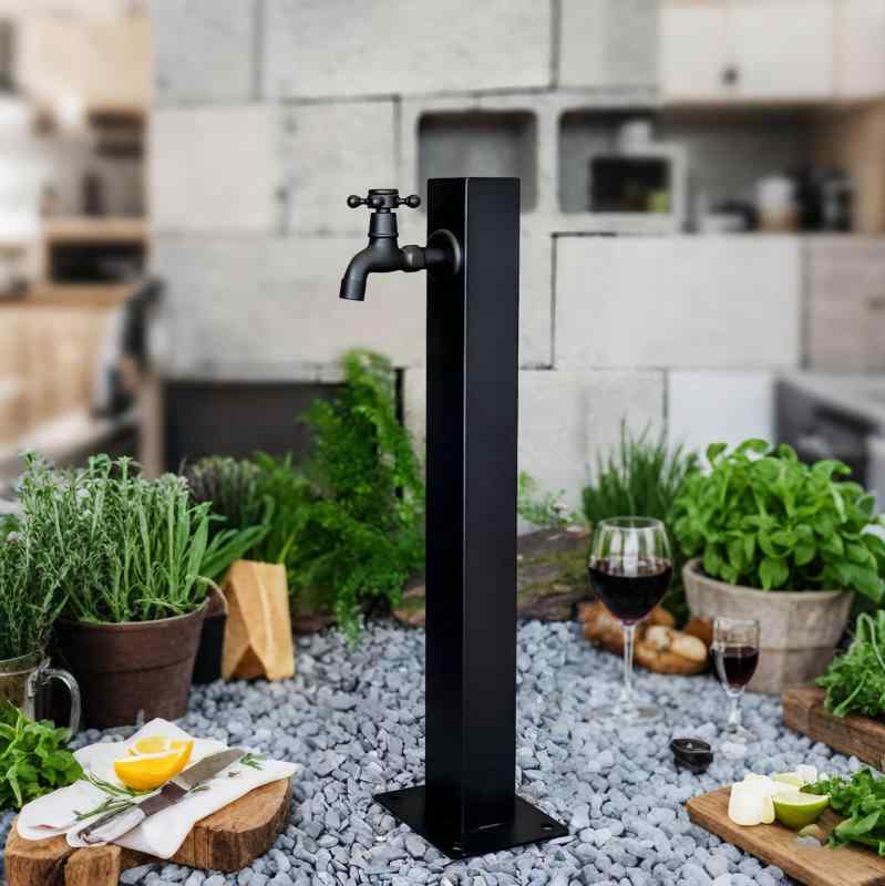 Ddasam 立水栓 屋外、水栓柱、りっすいせん 屋外、縦型蛇口 ステンレス製の蛇口ポスト 頑丈で耐久性があります 屋外水栓設置用の水栓柱、スタイリッシュで美しく、実用的でありながら装飾