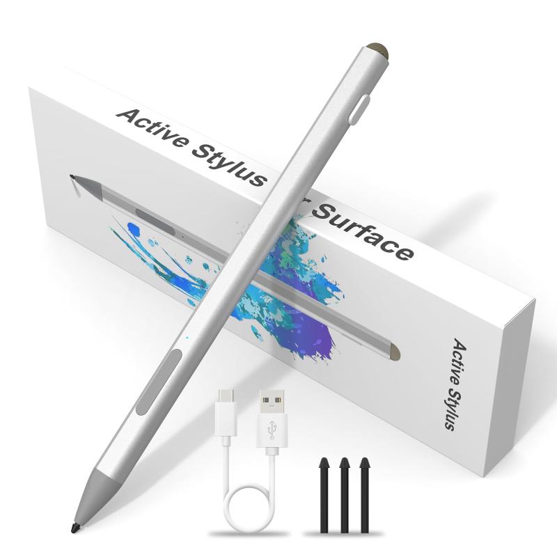 Surface用タッチペンSurface ペン磁気吸着/4096筆圧感知/パームリジェクション機能/右クリック/消しゴム/自動オフ/Type-C高速充電タッチペン Surface Pro 11/10/9/X/8/7/6/5/4/3, Surface 3,