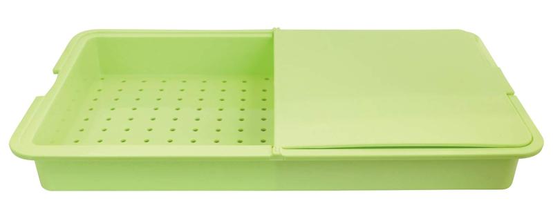 Other - 伊原企販 調理用まな板 グリーン 約35×20×4.3cm ネイチャー カット&トレー