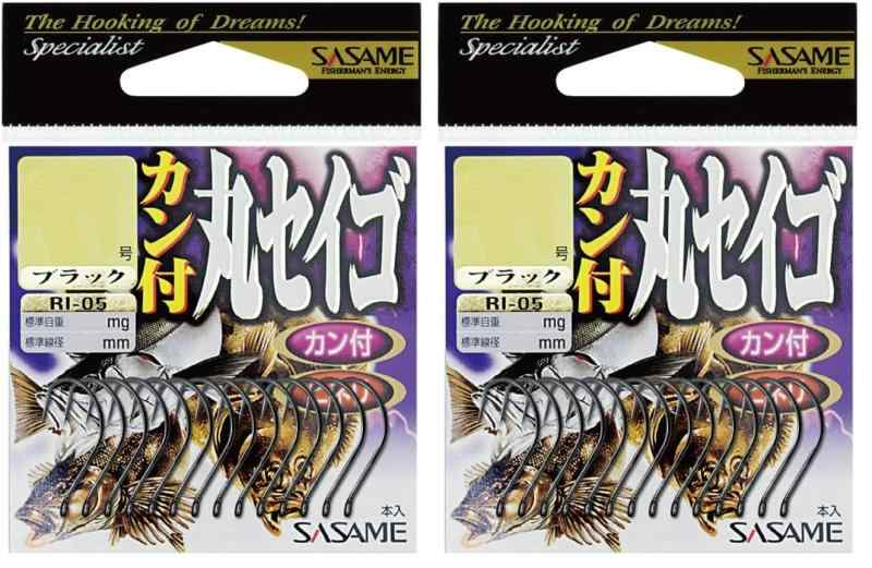 ささめ針(SASAME) RI-05 カン付丸セイゴブラック バラ鈎