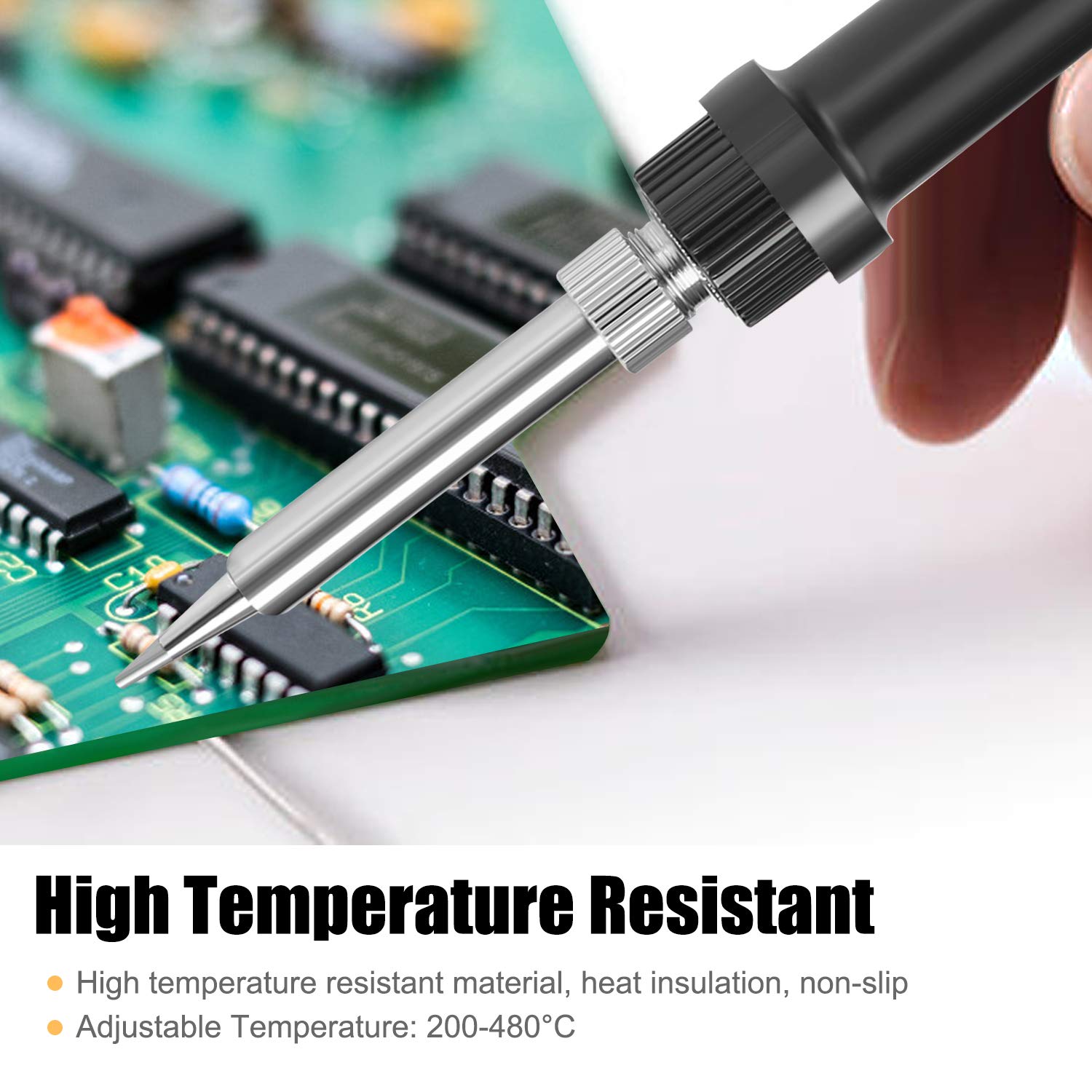 SKY TOPPOWER はんだごて,はんだ付けステーション50W溶接ステーション調整可能な温度200-480℃はんだごての先端5個;HD-937b