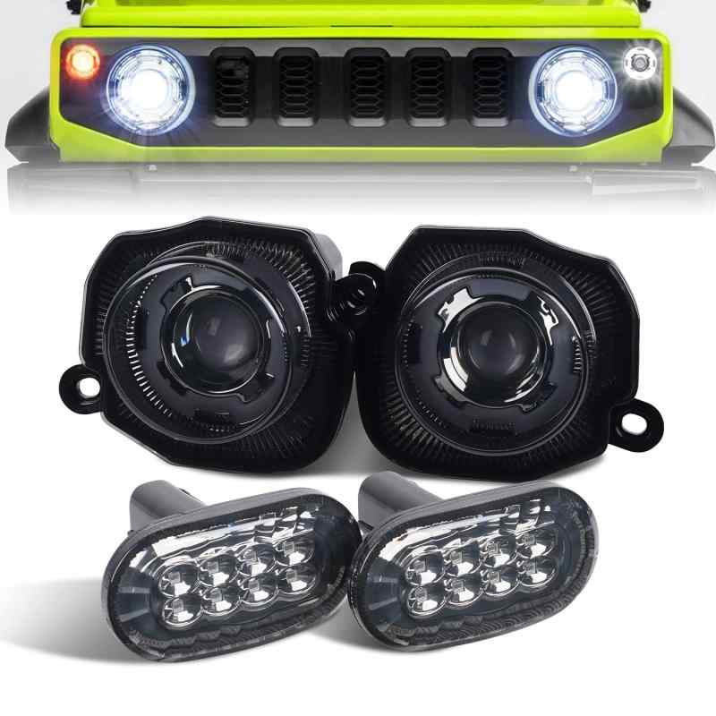 乐天商城 - ジムニー JB64 ジムニーシエラ JB74 LED フロントグリル ウィンカー サイドウィンカー セット アンバー ウィンカーポジション化 デイライト機能付 ハイフラ防止抵抗器付 車種専用設計