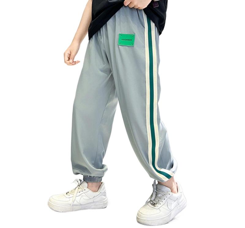 乐天商城 - [VOKLLIYU] 男の子 長ズボン 子供服 ロングパンツ 120-170cm キッズ ジャージ パンツ 柔らかい 美脚ストレッチ カジュアル しま模様 春夏秋冬