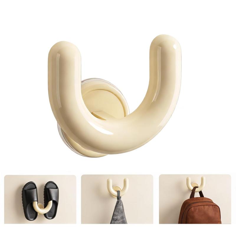 強力 吸盤フック 2個 U字型 壁掛けフッ 真空吸盤 スリッパ収納ラック 多目的省スペース 高耐久 8kg~12kg耐荷重 無穿孔取り付け簡単 繰り返し使用可能 壁面傷つけない リビング/玄関/浴室/お風