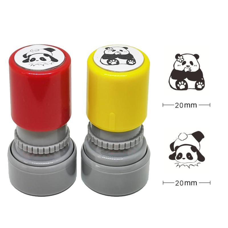 ミライヤ シャチハタ スタンプ 浸透印 かわいいパンダスタンプ アニマル はんこ 動物ハンコ ぱんだ スタンプ パンダはんこ 手帳 スケジュール 浸透印スタンプ 押しやすい ボタン式 おしゃ