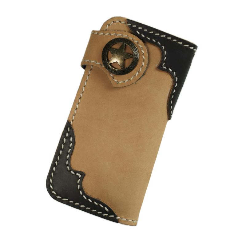 [ASIAN ZACCA] 財布 メンズ バイカーズウォレット 長財布 本革 ライダースウォレット レザーウォレット 二つ折り 財布 メンズ 革財布 牛革 メンズ長財布 ロングウォレット 長サイフ アメカジ コ