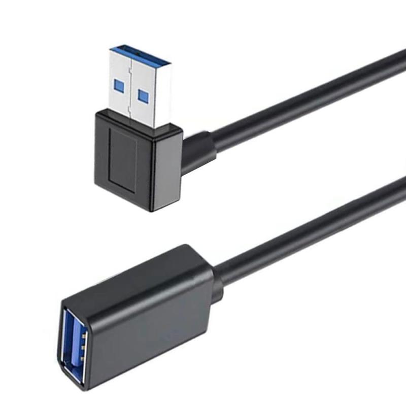 USB 3.0Lタイプ 方向変換ケ-プル上下90°Aオス タイプ Aメス超高速5Gbpsデ-タ伝送延長ケ-プル