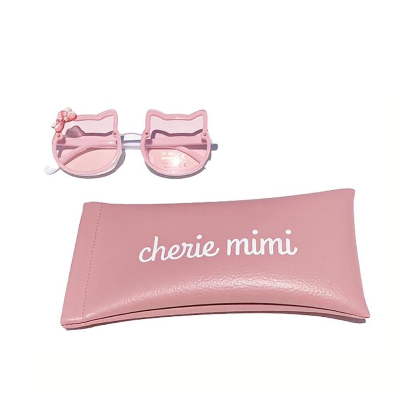 [シェリーミミ] サングラス ベビーサングラス ケース付 CAT リボン付 UV400 ホワイト×ピンク 522391023..