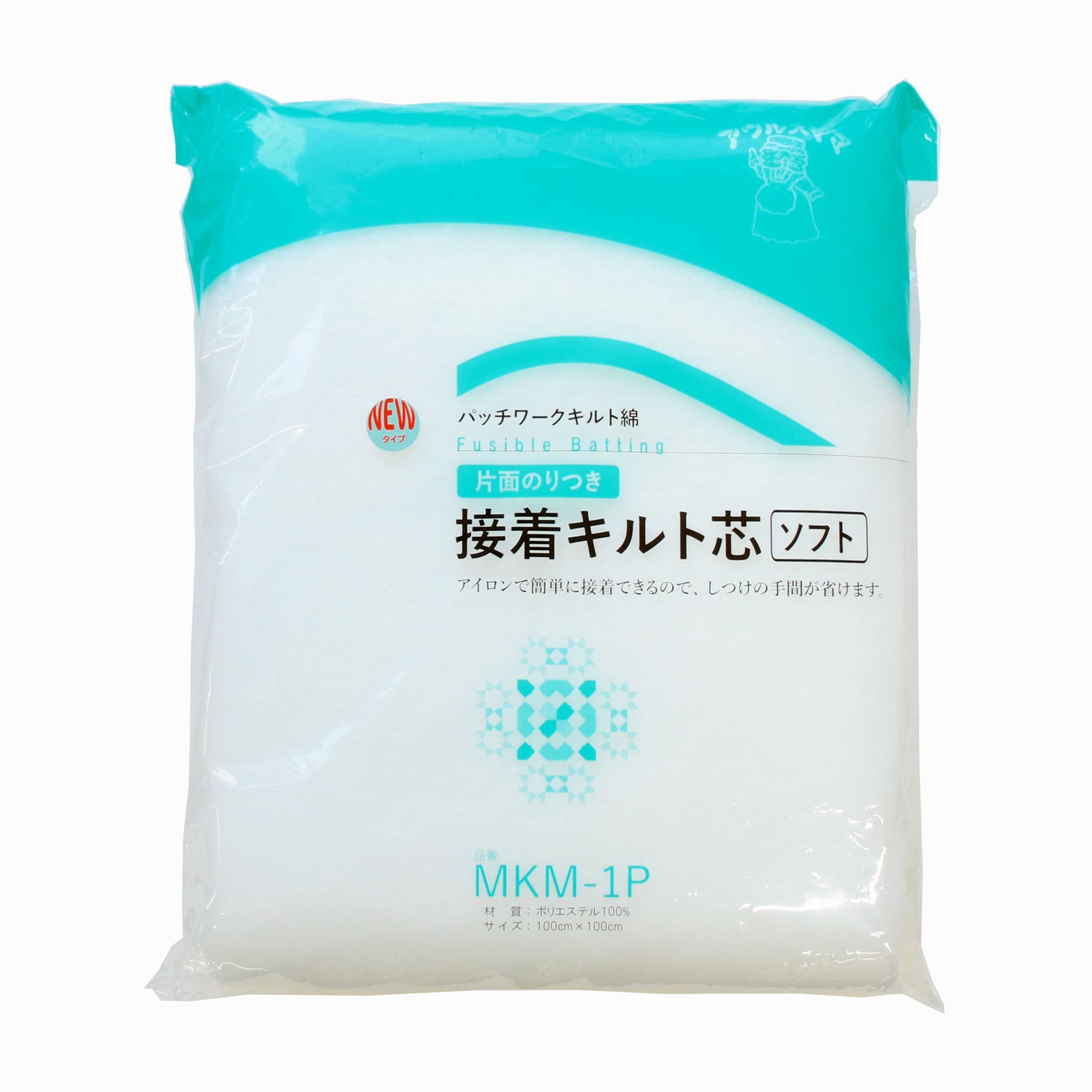 オルヌマン アウルスママ 片面のりつき 接着キルト芯 ソフト 100cm×100cm 白 MKM-1P