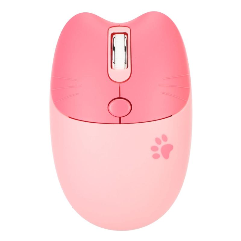 かわいい猫ワイヤレスマウス、2.4GHzワイヤレスサイレントマウス3レベルDPI調整可能、USBレシーバー付きポータブルかわいい形のワイヤレスマウス、PC、タブレット、ラップトップ用