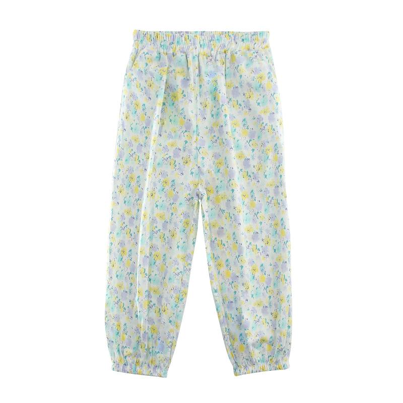 Rakuten - [YumeFlair] 子供服 キッズ ゆったりとした長ズボン カジュアル ハレンパンツ セットアップ 裾絞りパンツ 花柄 葉柄 子ども ガウチョパンツ 女の子 春 夏 90 100 120 130 140 150