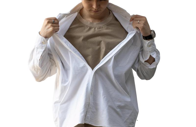 [Drip] Fast Free Shirt 2秒で脱げる日常のシャツ Yシャツ 長袖 オックスフォード カジュアル フォーマル 白シャツ