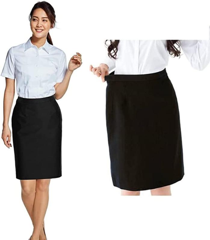 [EMMLIA] 事務服 スカート タイトスカート 黒 オフィススカート リクルート レディース ひざ丈 ストレッチ シワになりにくい 洗える ウオッシャブル ブラック ストレッチ 単品 就活 通勤 入学