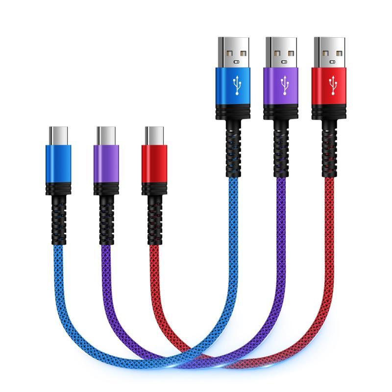 USB C ケーブル QC3.0急速充電 タイプc ケーブル 50cm 短い type c コード USB2.0高速データ転送 ナイロン編み