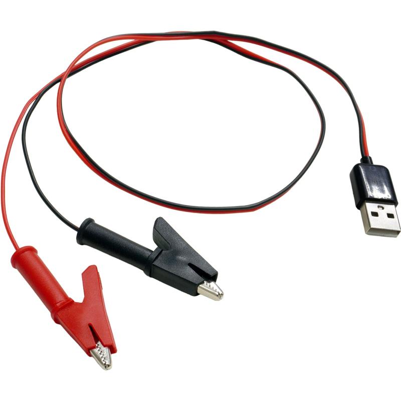 Kaito Denshi(海渡電子) USB 電源ケーブル タイプA ワニ口クリップ 立体成形絶縁カバー 変換 2線 配線 電源供給 給電 5V 修理 電子工作 DIY 5V 60cm