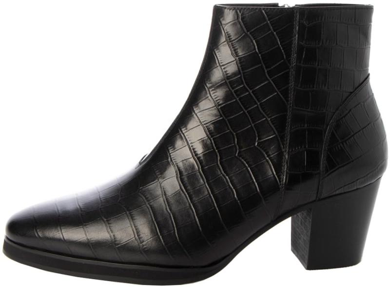 E ENDEVICE メンズ ELB031-7ショートブーツ ロングノーズ ハイヒール 約6cm 太ヒール 本革