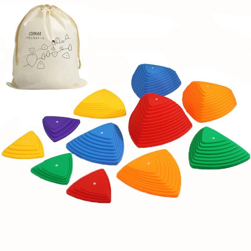 LUDNEE バランスストーン バランスボード 子供用 遊びで子供のバランス感覚と運動能力がアップ 体幹 トレーニング 安全 スポーツ アウトドア 屋内 収納袋...