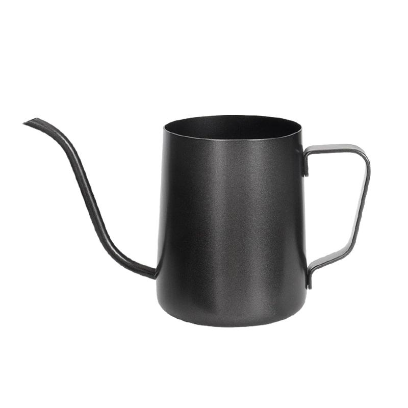 wowjimi やかん 350ML 細口ポット 吊り下げ式 ハンドドリップ用 コーヒーポット 耳付きデザイン ブラック 観葉植物用 園芸用品 ギフト 誕生日 記念日 プレゼント 退職祝い オフィス アウトドア