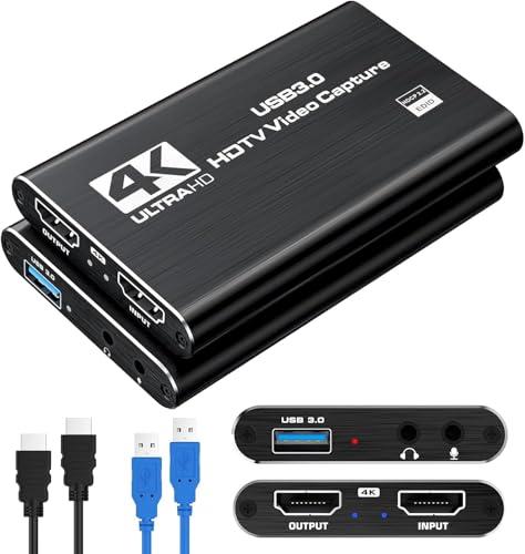 樂天商城 - 商品图片 4 kビデオキャプチャカード,usb 3.0キャプチャカードunterstutzt 4 k hdmiループausgangと1080 p 60 fpsストリーミングビデオは、xbox / ps4 / switch/kamera/pc/obsで使用
