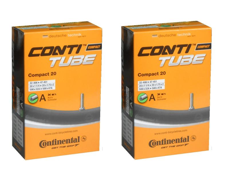 乐天商城 - 2本セット コンチネンタル Continental Compact20チューブ 20×1 1/4-20×1.75×2(32-406×47-451) 米式バルブ 500×32A-500×47A (バルブ長34mm) [並行輸入品]
