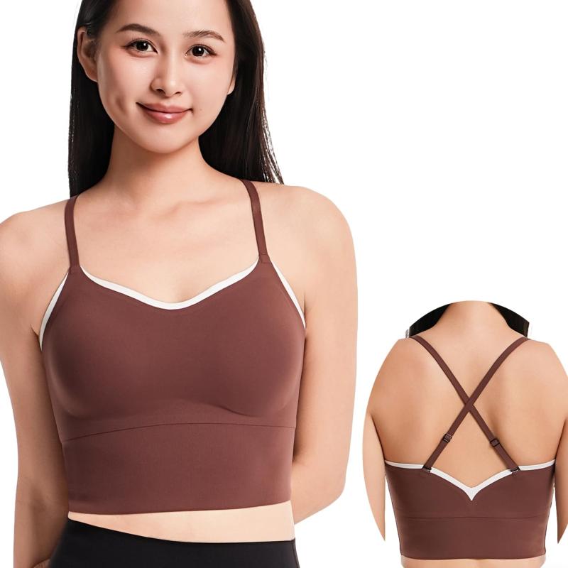 [Aromira] ヨガ ウェア ピラティス ブラトップ スポーツブラ カップ付き 揺れない 一体型カップ 吸汗速乾 抗菌防臭 脇高 しっかりサポート 24Hフリーな着心地 通気性 伸縮性 ハイサポート ジ