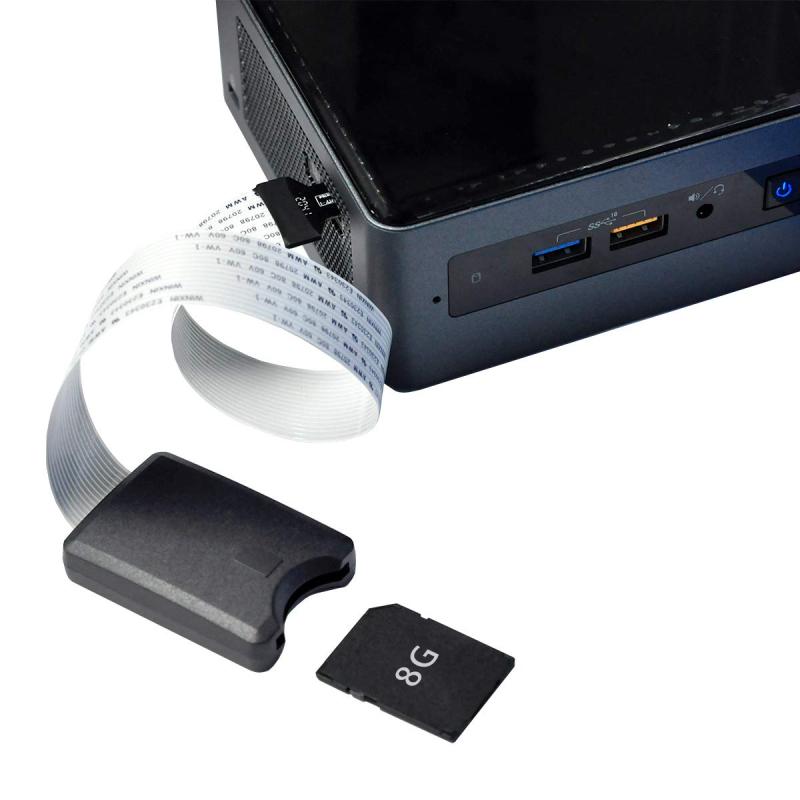 Cablecc Micro-SDTFメモリーカードキットオスからSDメスエクステンションソフトフラットFPCケーブルエクステンダー25cm