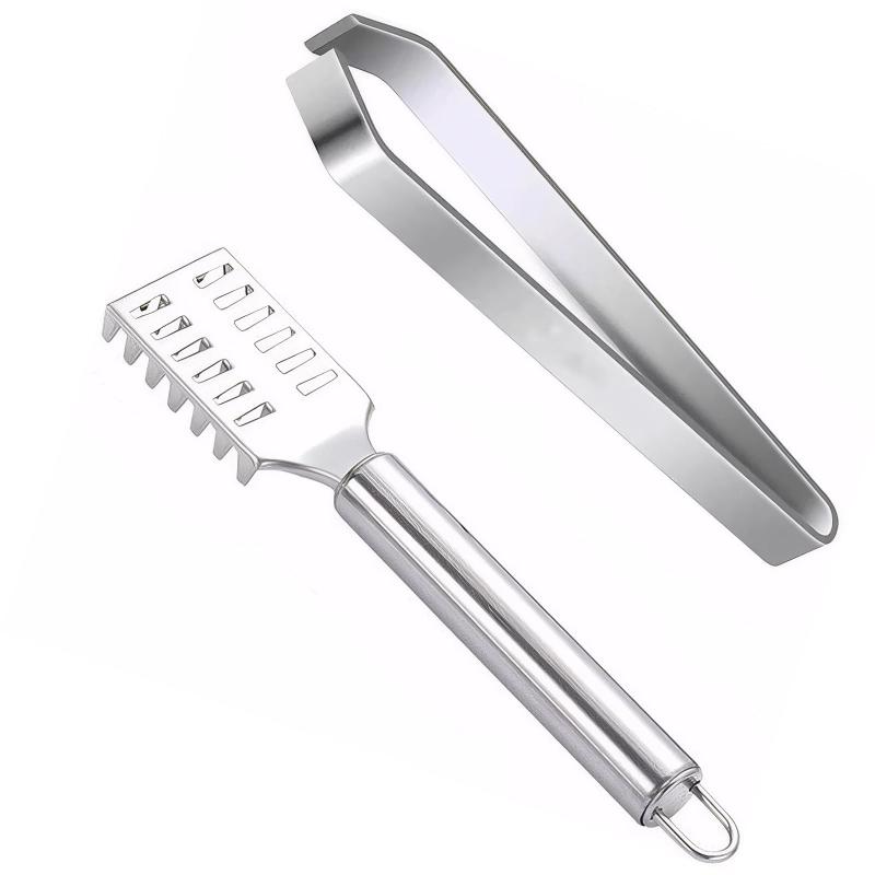BLOOPIC うろことり 魚 うろこ取り ステンレス (2個セット) 骨抜き ウロコ取り キッチン用品 魚の鱗とり 魚の骨抜き 魚の鱗と骨を簡単に取り除く 魚の洗浄ツール