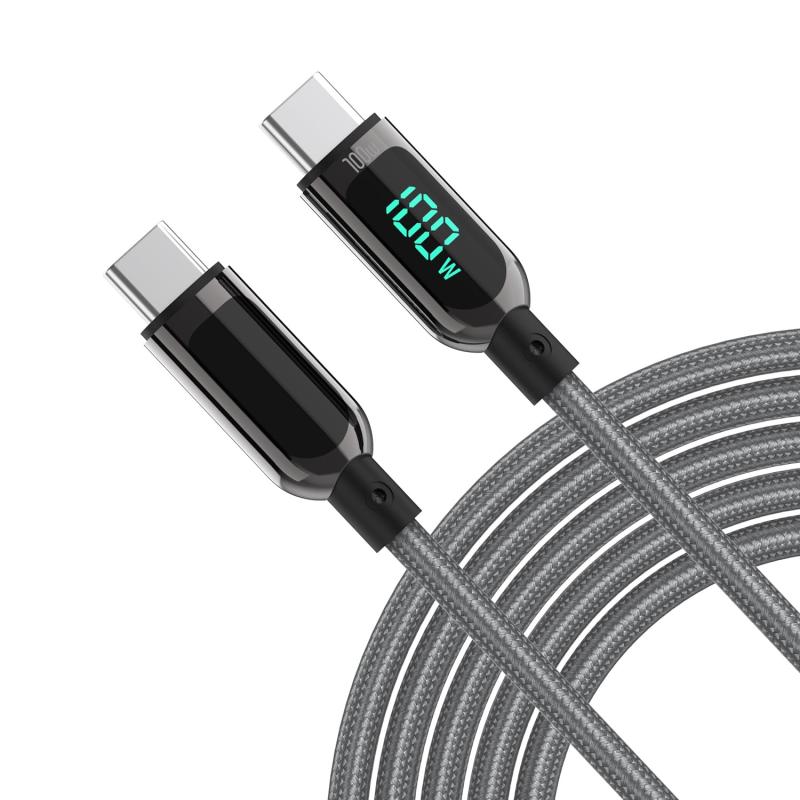 首佩 LEDディスプレイ高耐久ナイロン USB-C & USB-C ケーブル 100W PD対応 MacBook Pro/Air iPad Pro iPad Air 4 Galaxy S20 Pixel LG 対応