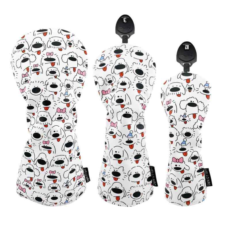ゴルフヘッドカバー ドライバー DR 用 ウッド FW 用 ユーティリ ティ UT用カバー 1点 ペロワン 犬
