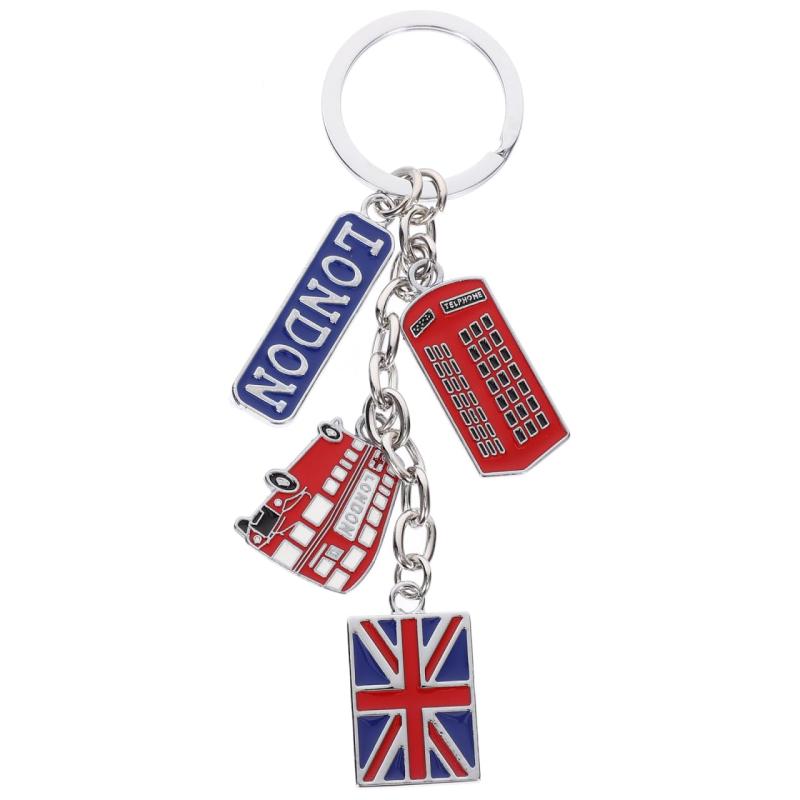 ABOOFAN イギリス キーホルダー 英国旗キーチェーン ロンドン キーホルダー 電話ボックスメタルチャーム お土産キーチェーン ユニオンジャック 旅行記念品 おしゃれ