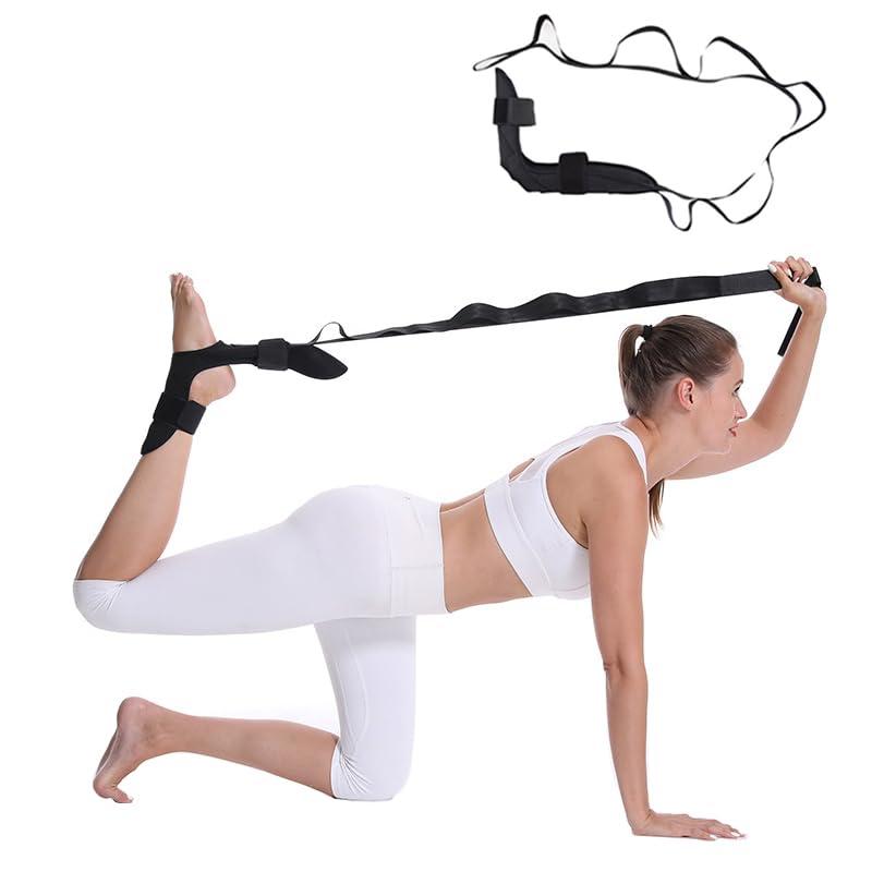 ヨガアシスト ストレッチツール - 股関節ストレッチ＆開脚ストレッチ器具 | ピラティス＆筋トレに最適 | 背中ストレッチも可能 | 柔軟性向上と理想のボディライン形成に効果的 ゴムバンド