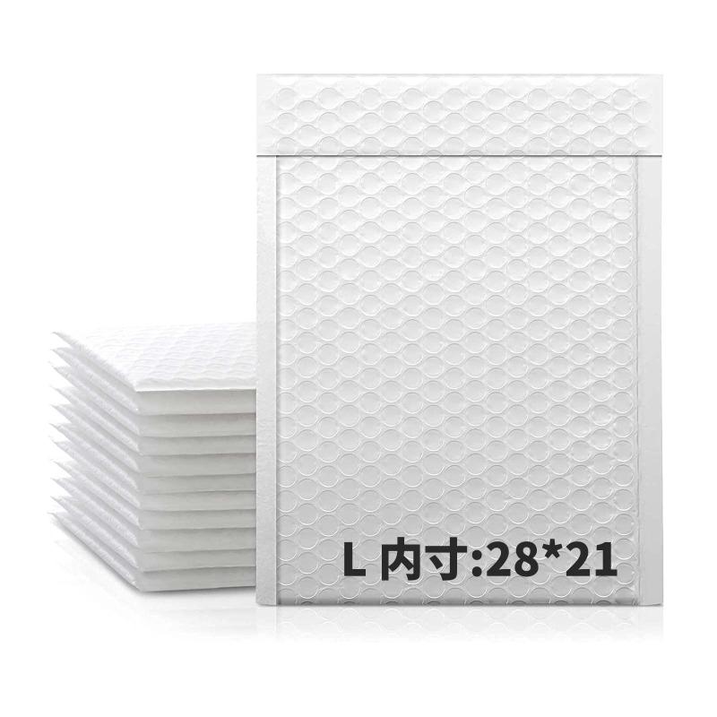 クッション封筒 Lサイズ 外寸: 約28x23cm 内寸: 約28x21cm 耐水 耐震 テープつき封筒梱包材 郵便発送業務用 クロネコDM便 ゆうパケット クリックポスト ポスパケット ゆうメール対応梱包気泡袋緩