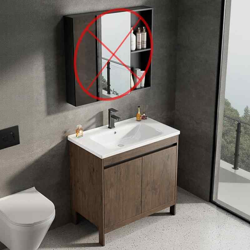 PFLife 洗面化粧台 洗面台 陶器製 扉付き収納 組立簡単 全収納タイプ 洗面ボウル付 省スペース 混合水栓 (洗面台本体のみ, 幅60cm)