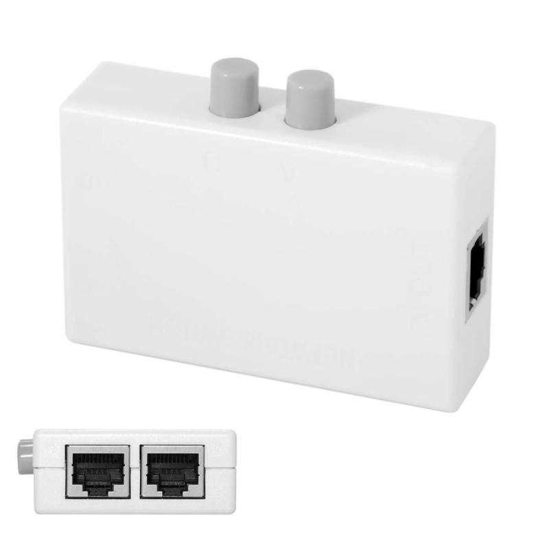 樂天商城 - chenyang UTP STP 2イン1 アウト2ポート RJ45 LAN CATネットワークスイッチセレクター 内部外部ネットワークスイッチャースプリッターボックス
