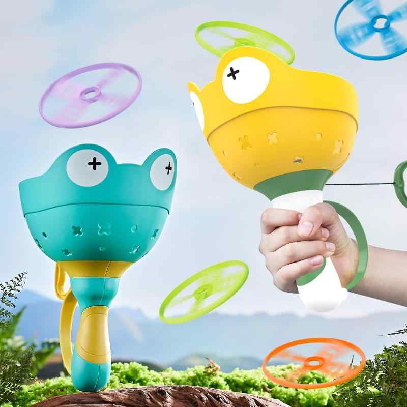 Rakuten - MAVEKID 外遊び フライングディスク おもちゃ 子供用の屋外玩具、フリスビー発射機おもちゃ手働キャッチキャッチゲーム、屋外遊具夏の贈り物