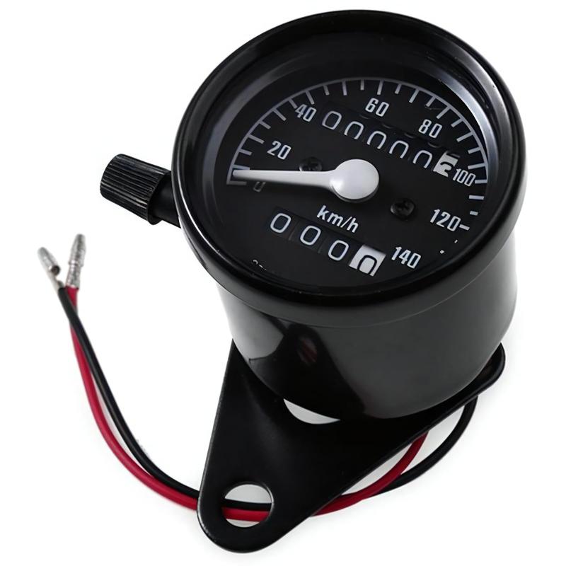 Rakuten - cocoriko バイク用 スピードメーター 140km 汎用 12V 取付簡単 ステー付 走行距離 バックライト トリップメーター オドメーター